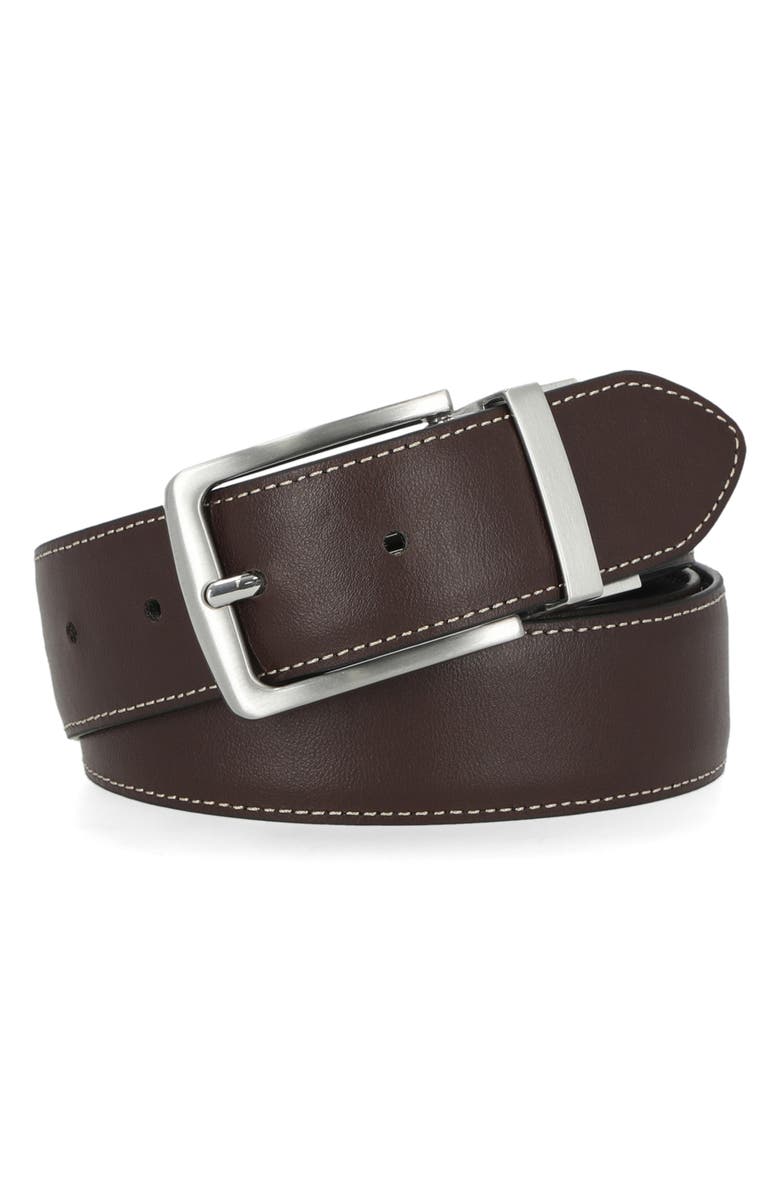 Steve Madden Casual Leather Belt, Alternate, color, Black/ Brown