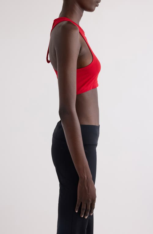 Courrèges Technical Jersey Scuba Bra Top In Ruby