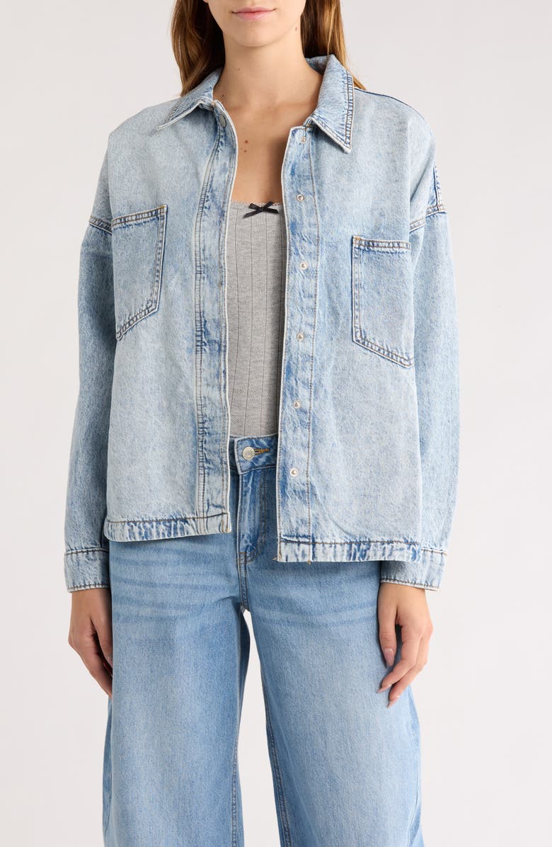 JJXX Jamila Denim Overshirt, Main, color, Light Blue Denim
