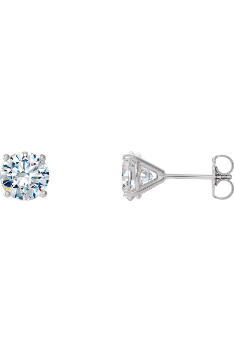 1 CT Lab-Grown Diamond 4-Prong Stud Earrings in 14K Gold, Alternate, color, White