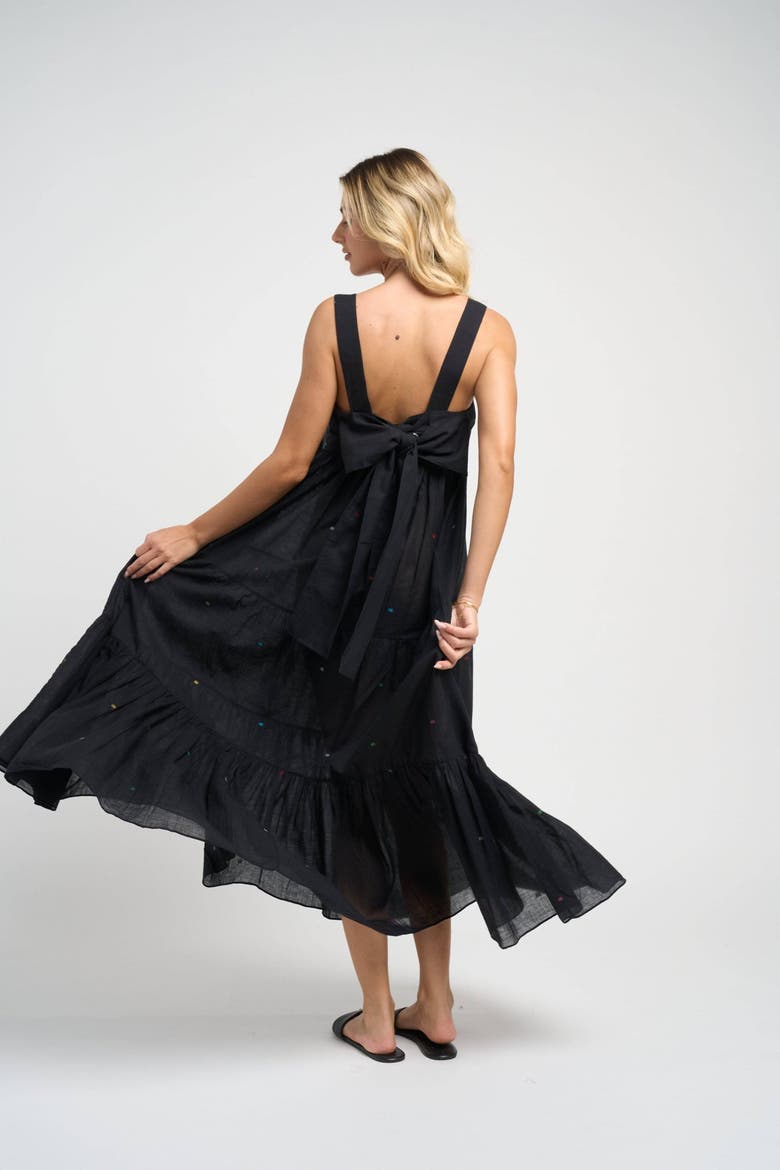 Isabella Jamdani Dress, Alternate, color, Black
