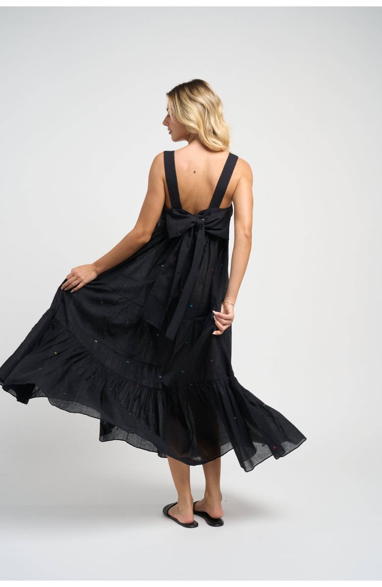 GUADALUPE DESIGN Isabella Jamdani Dress, Alternate, color, Black