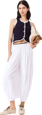 maje Knit top with crochet trim