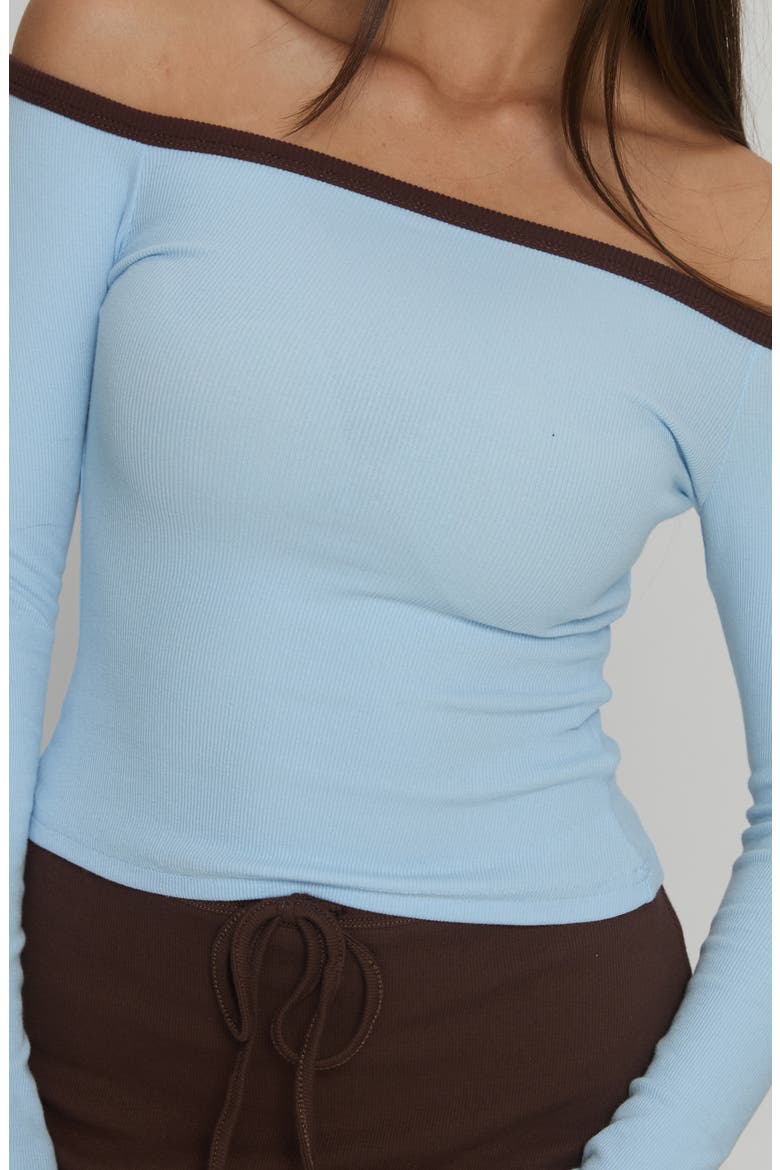 Baseline Off Shoulder Ribbed Top, Alternate, color, MULTI