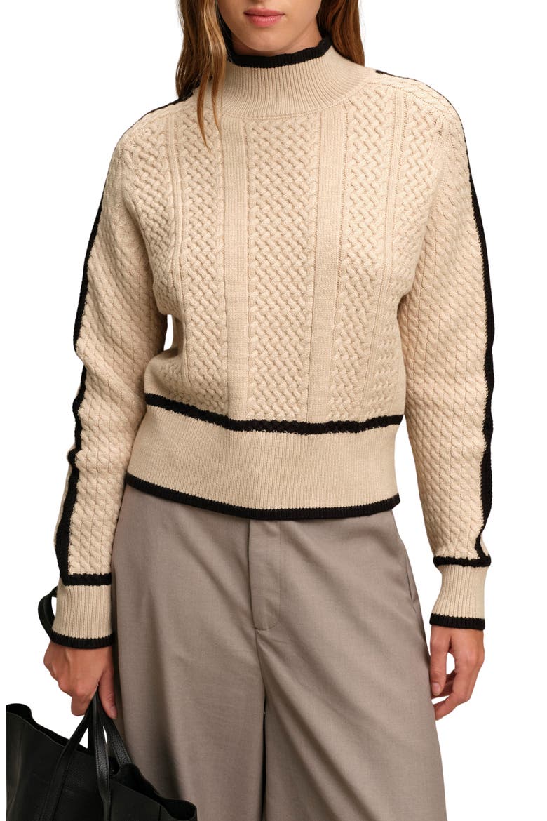 Kevin Turtleneck Sweater, Main, color, ECRU MELANGE WITH BLACK