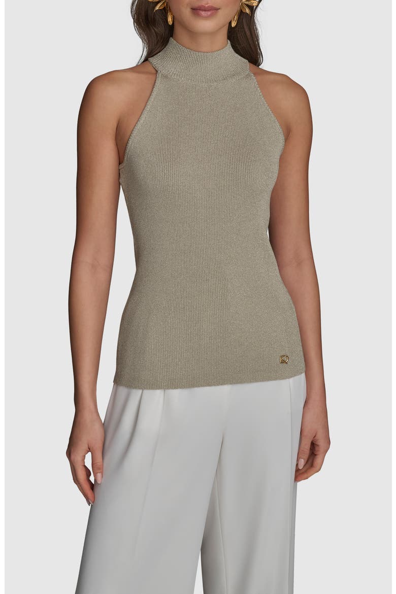 Sleeveless Mock Neck Sweater, Main, color, GOLD METALLIC