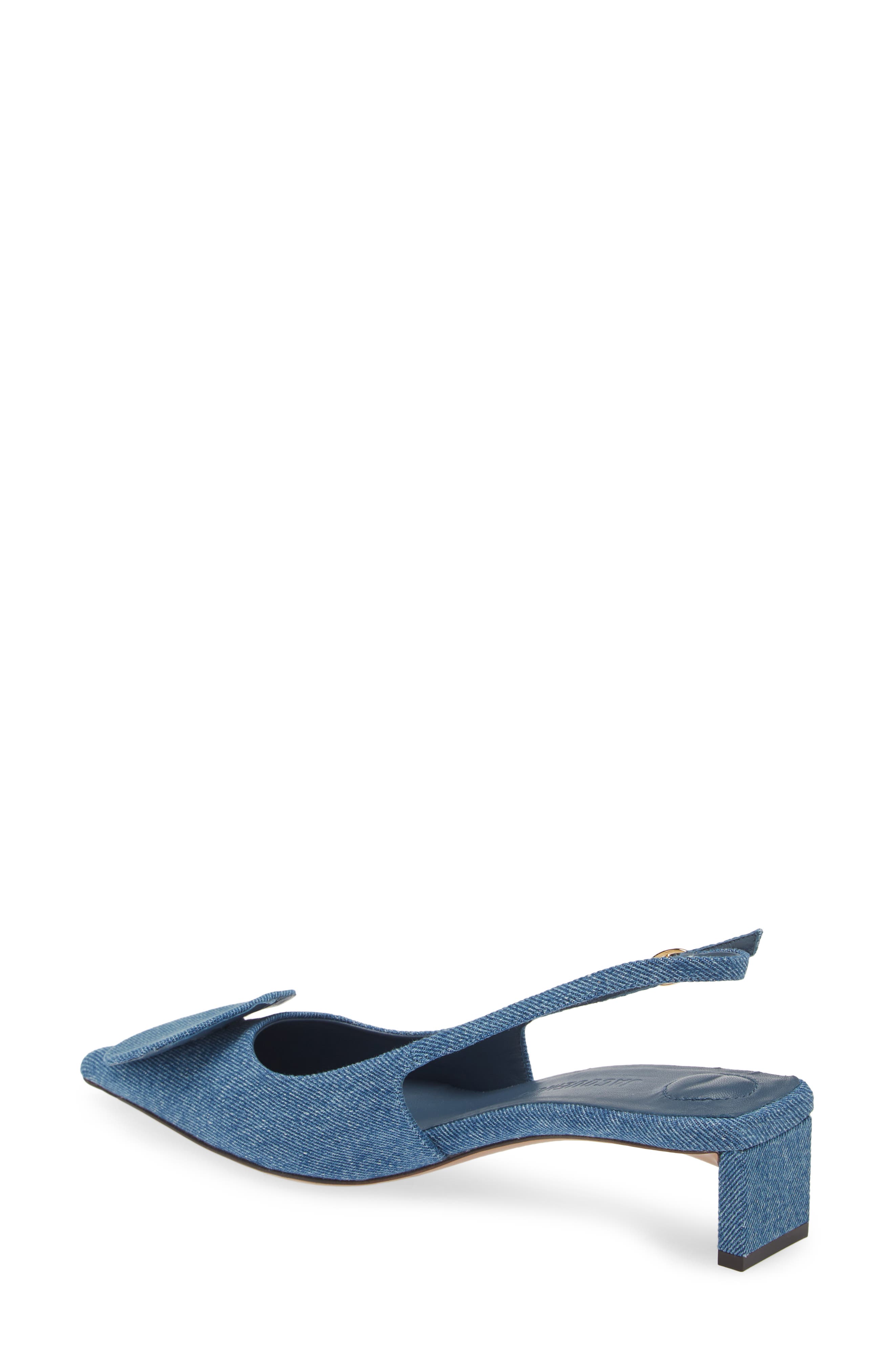 Mismatched Pointed Toe Slingback Pumps, Alternate, color, BLUE