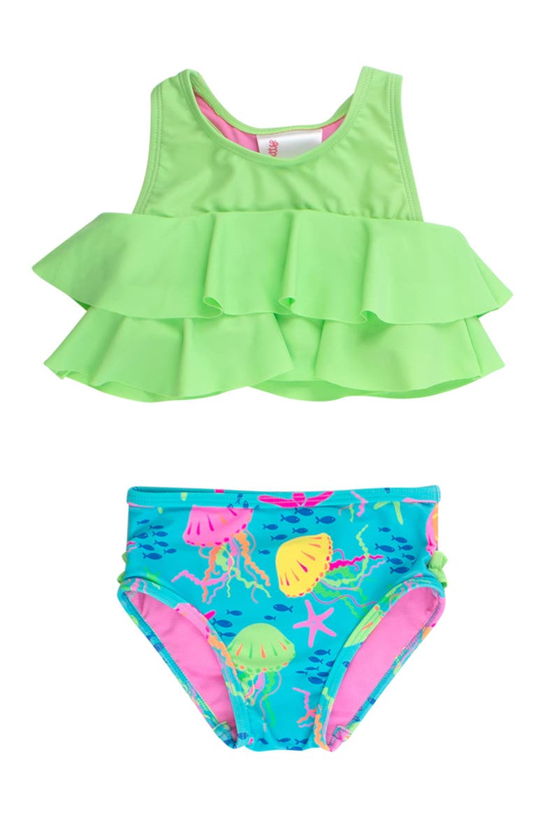 Baby Girls Flounce Bikini, Main, color, Neon Jelly Time