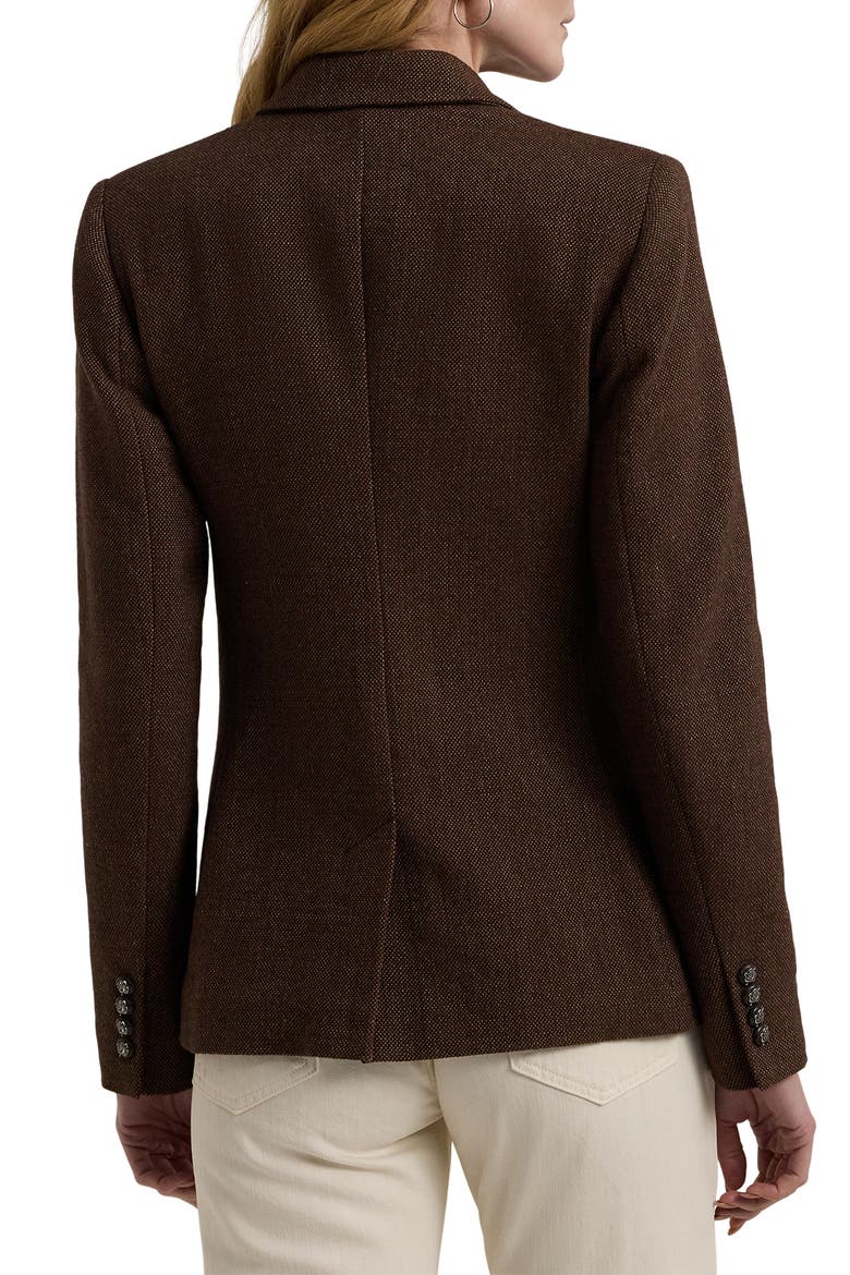 Cotton Blend Oxford Blazer, Alternate, color, BROWN/ TAN