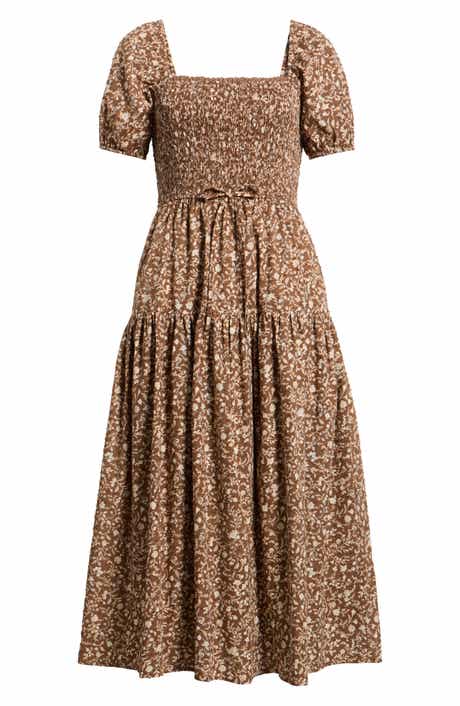 Floral Smocked Midi Dress
