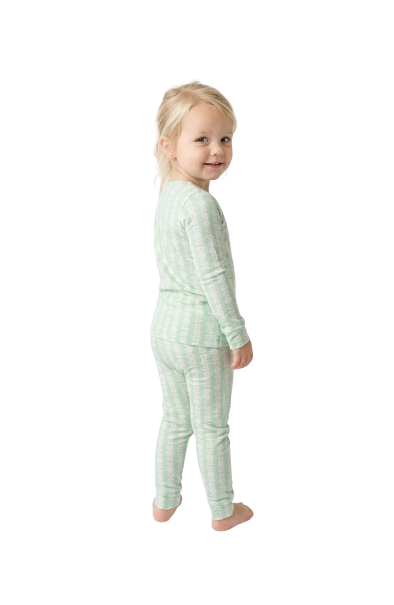Motette Long Sleeve and Pants Pajama Set, Alternate, color, Mint Meadows