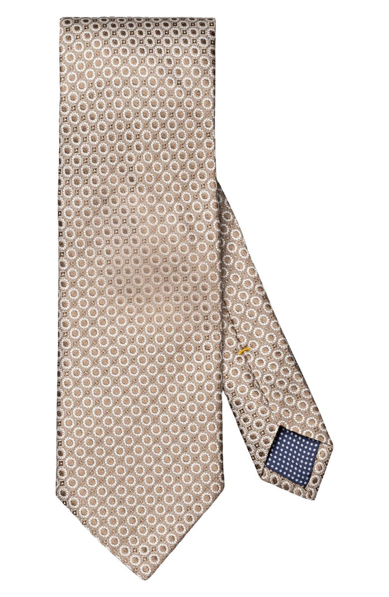 Eton Dot Jacquard Silk Tie, Main, color, Light Beige