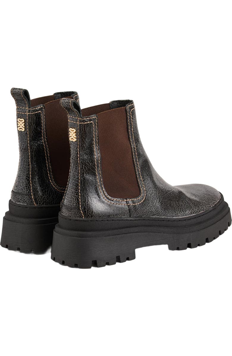 SANDRO Crackled leather Chelsea boots, Alternate, color,