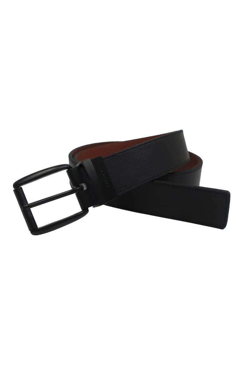 Reversible Leather Belt, Main, color, BLACK TO COGNAC