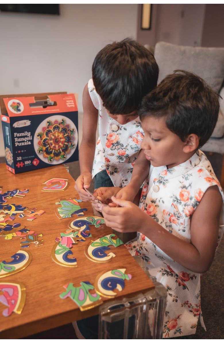 KULTURE KHAZANA Family Rangoli Puzzle - 150 Pcs, Alternate, color, Multi-Color