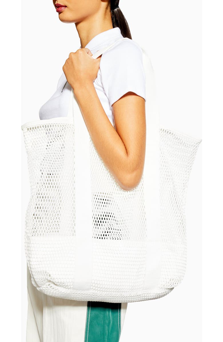 Topshop Miami Mesh Tote Bag, Alternate, color,