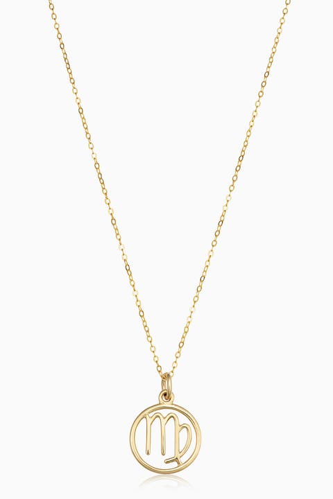 14K Gold Zodiac Pendant Necklace