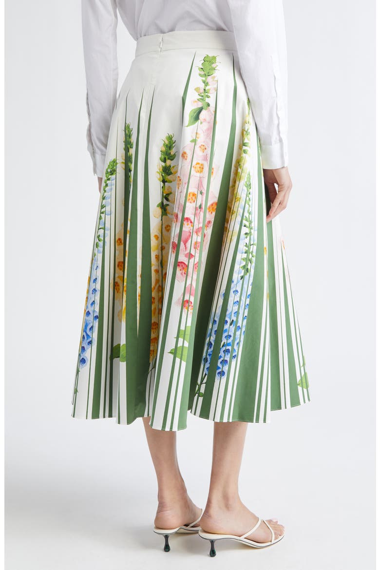 Foxgloves Cotton Poplin Skirt, Alternate, color, GREEN MULTI
