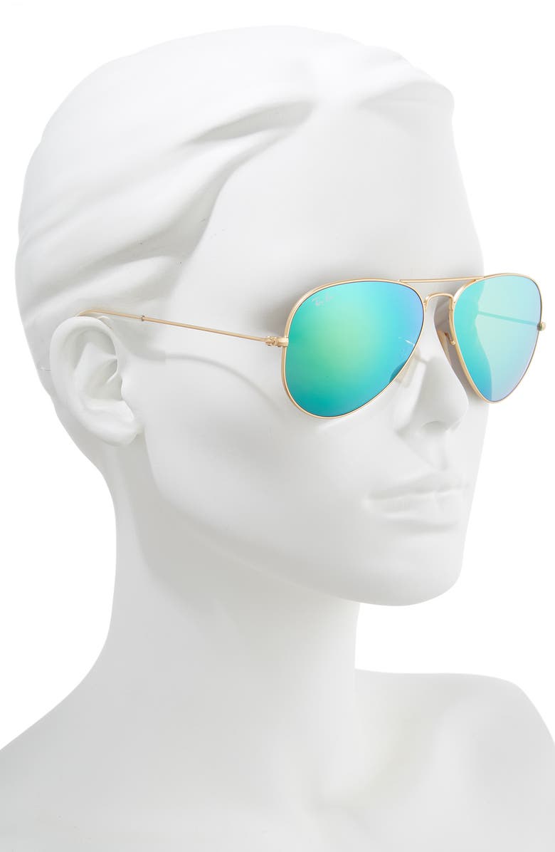Ray-Ban 58mm Mirrored Aviator Sunglasses, Alternate, color, 