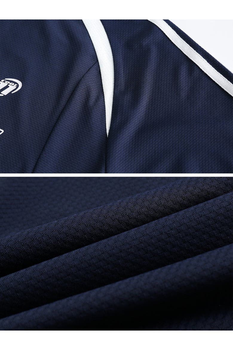Contrast Color Stripe Soccer Jersey, Alternate, color, Navy Blue