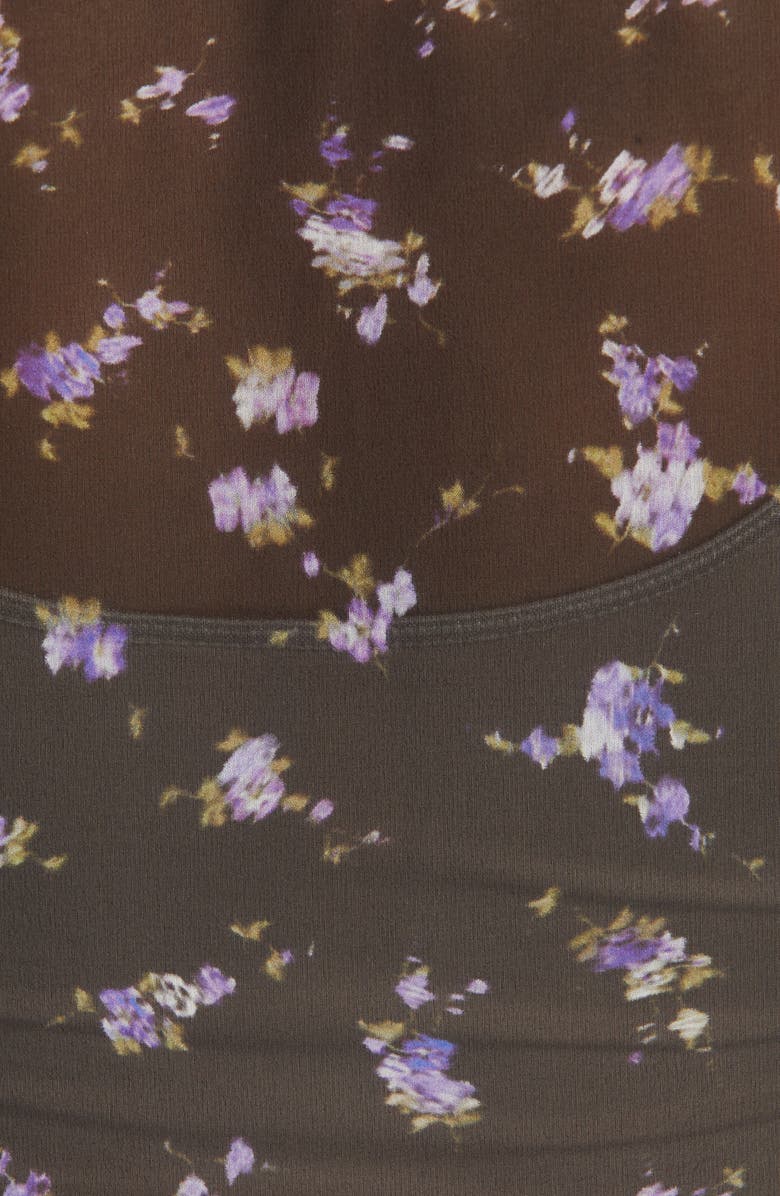 Altuzarra Floral Print Sheer Silk Blouse, Alternate, color, 