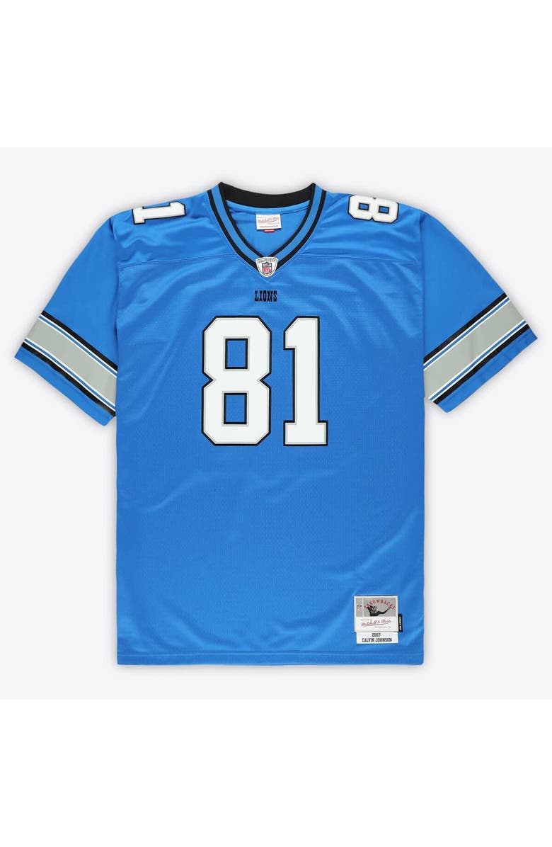 Mitchell & Ness Men's Mitchell & Ness Calvin Johnson Blue Detroit Lions Big & Tall 2007 Legacy Retired Player Jersey, Main, color, Blue