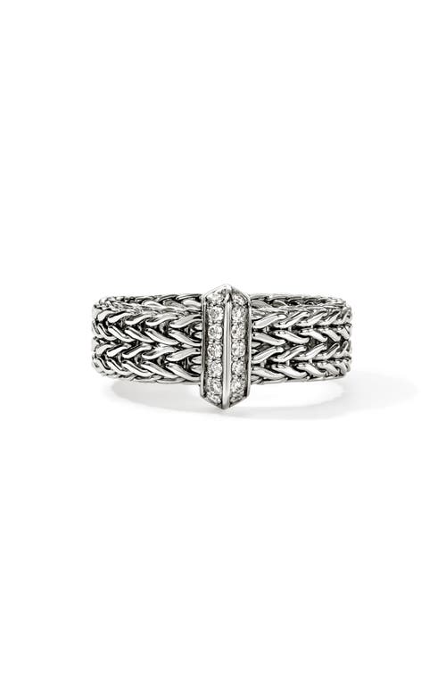 John Hardy Icon Link Pavé Diamond Ring In Metallic