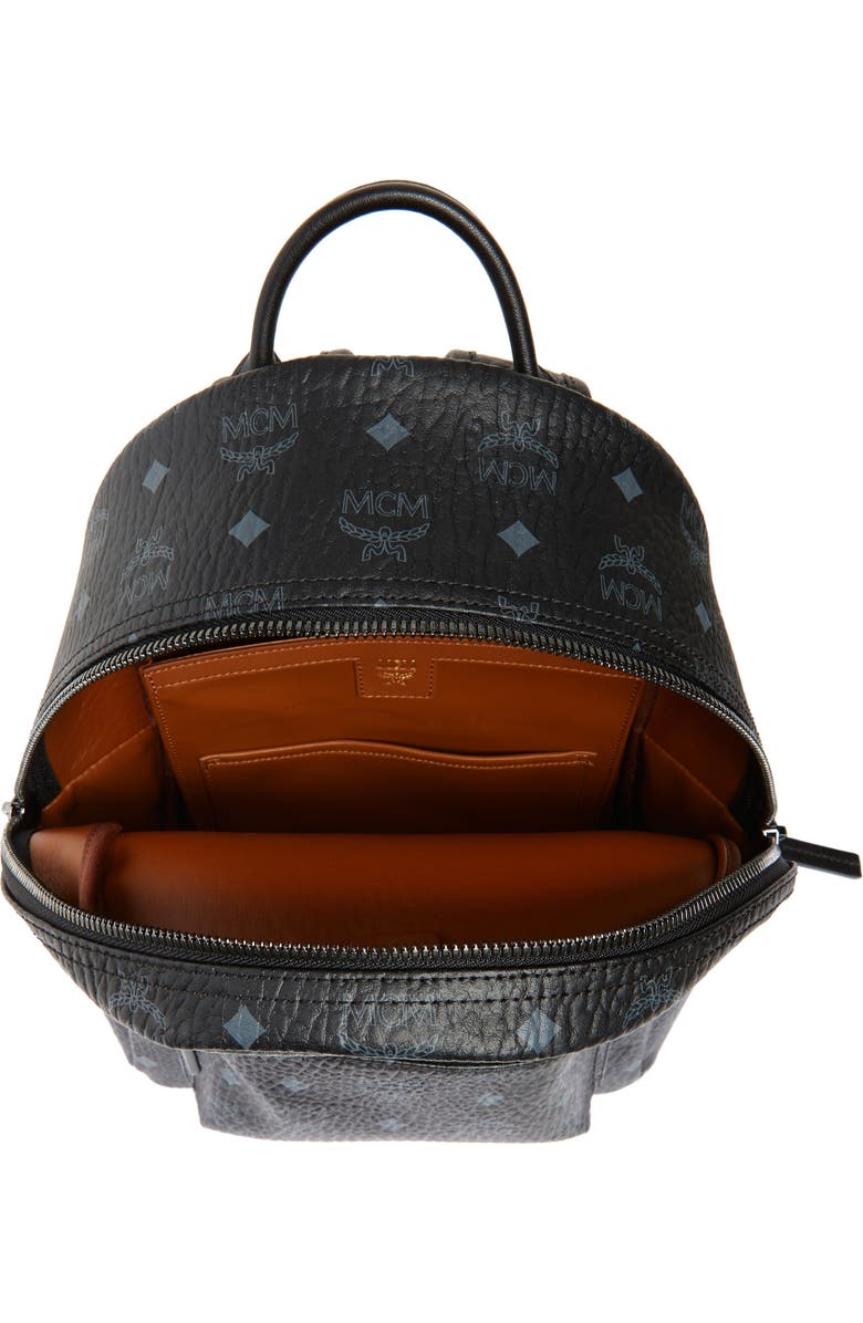 MCM Small Stark Side Stud Coated Canvas Backpack, Alternate, color,