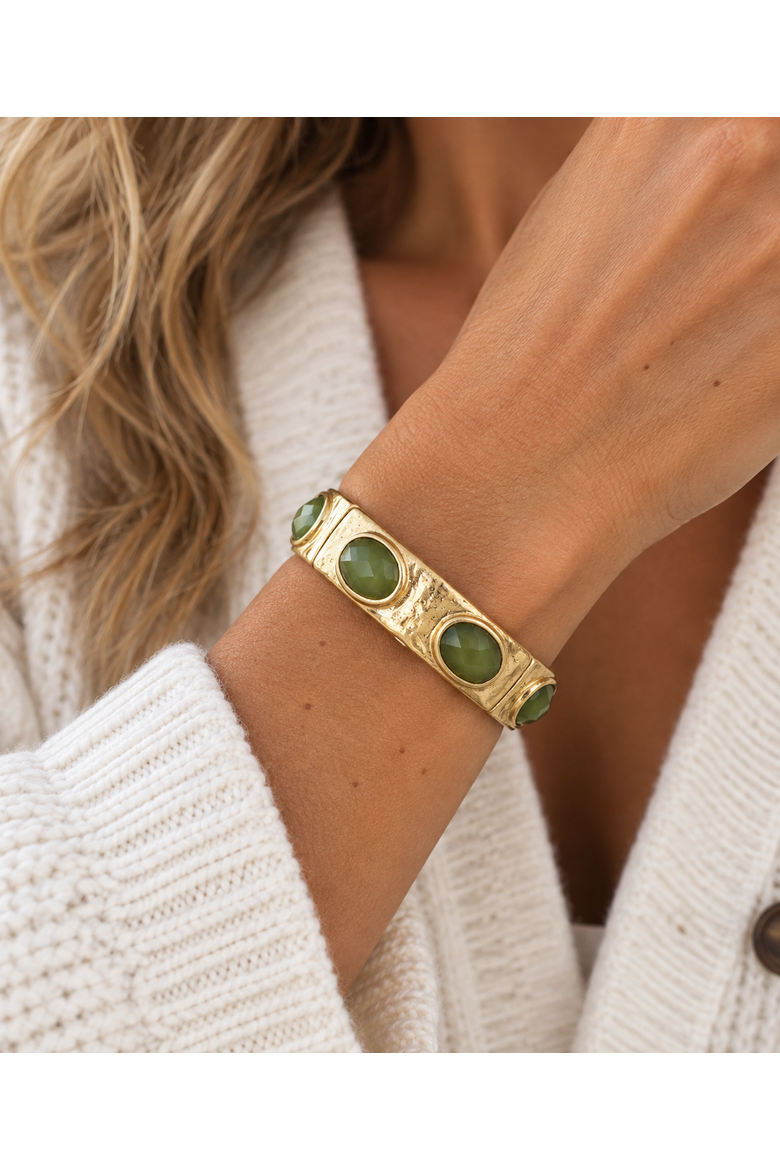 Garden Glow Stretch Chunky Bracelet, Alternate, color, Gold