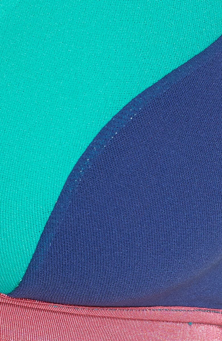 Cosabella Mixed Mesh Crossover Bralette, Alternate, color, Jung Green/ Marblu