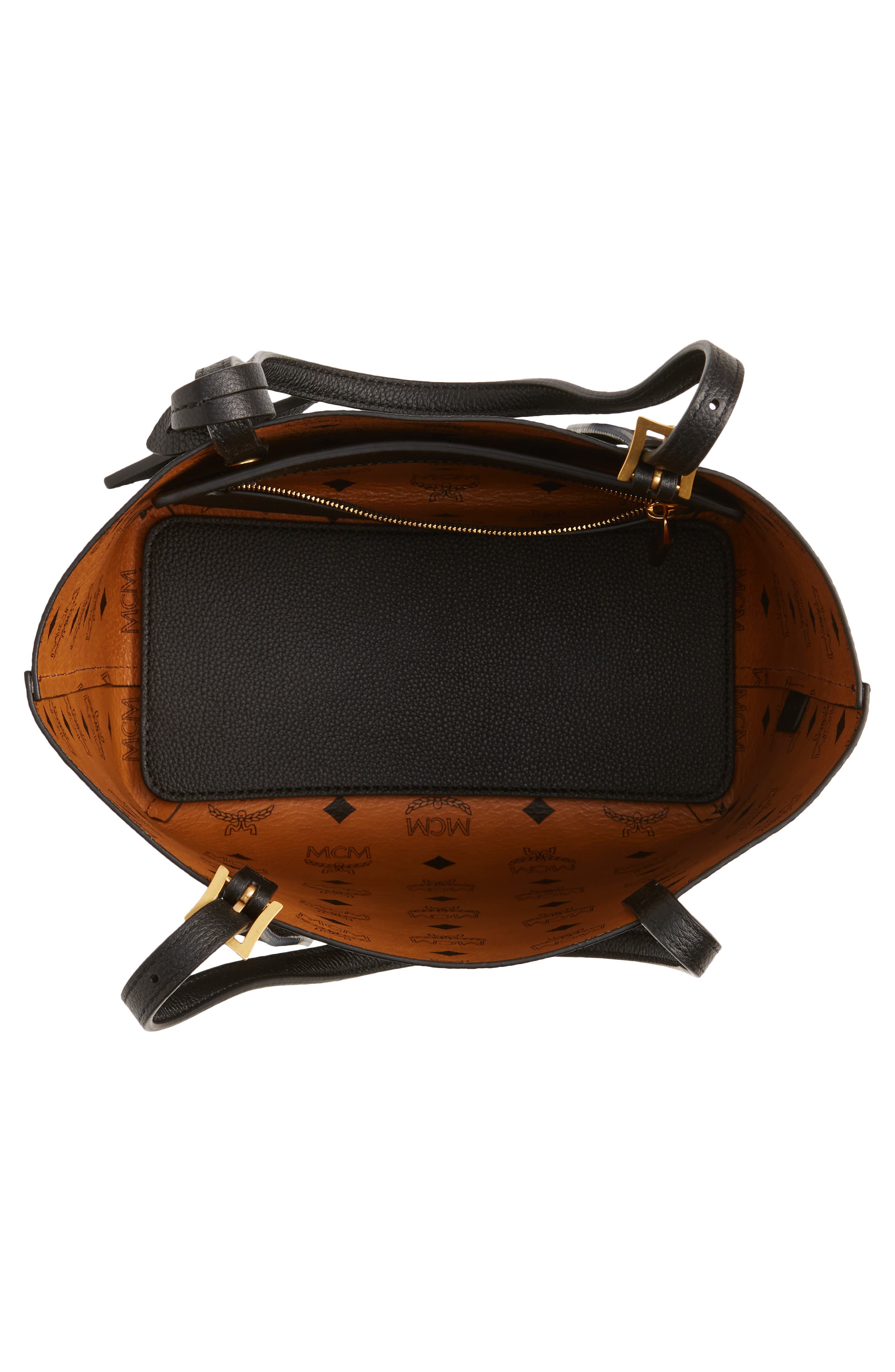 MCM Mini Lauretos Reversible Leather Shopper Bag, Alternate, color, 