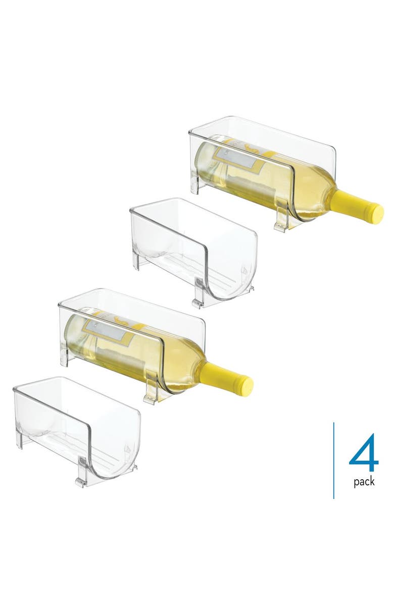 mDesign Stackable Holder for Water or Spirit Bottles, Set of 4, Clear, Made in USA, Alternate, color, Clear