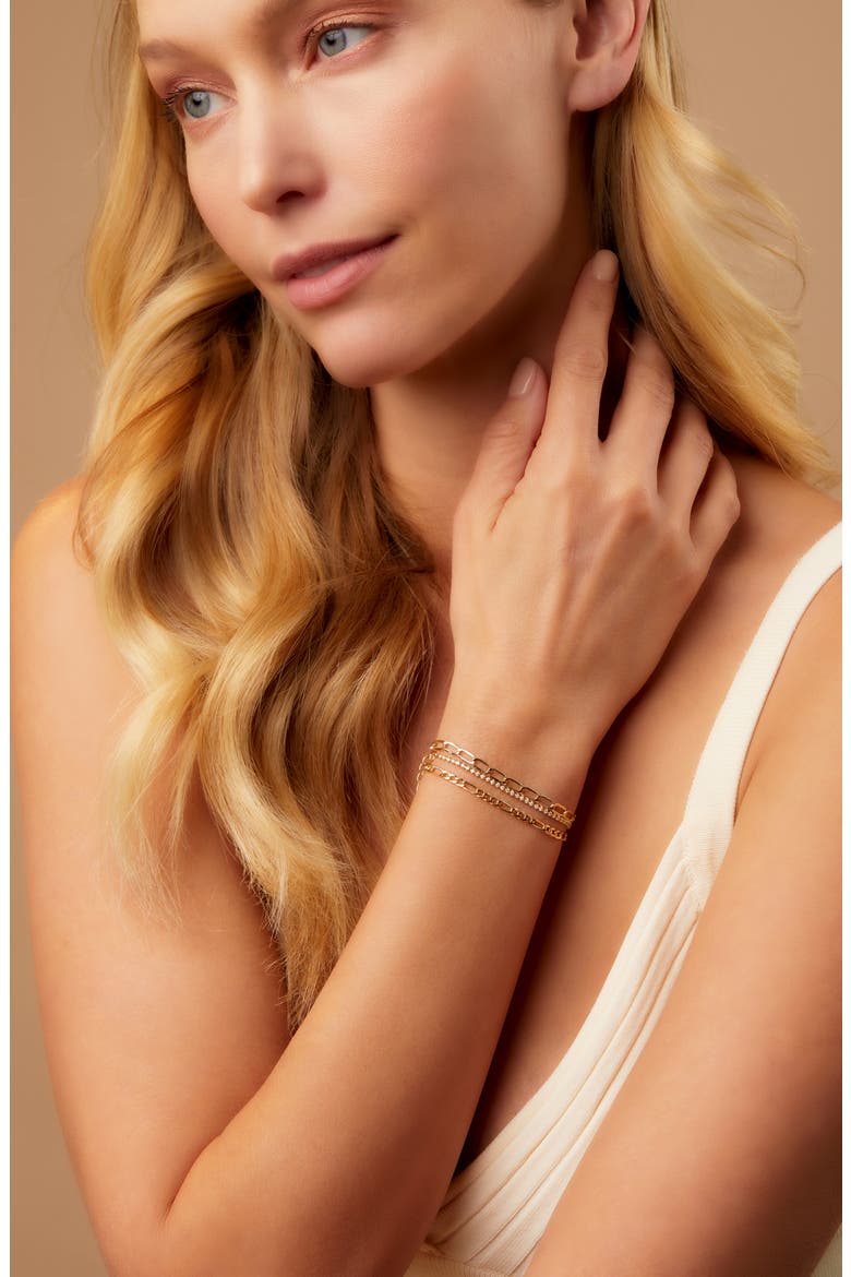 14K Gold Flat Oval Chain Link Bracelet (Nordstrom Exclusive), Alternate, color, YELLOW GOLD