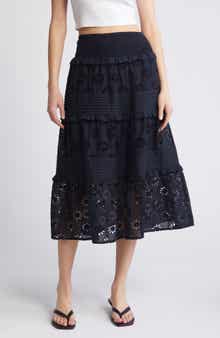 Rails Gail Tiered Cotton Eyelet Skirt