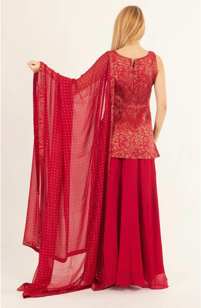 RAAS Rosavelle Jacquard Salwar Kameez, Alternate, color, Red
