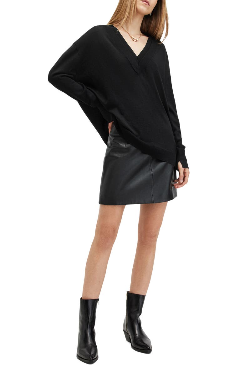 AllSaints Bern V-Neck Wool Sweater, Alternate, color,