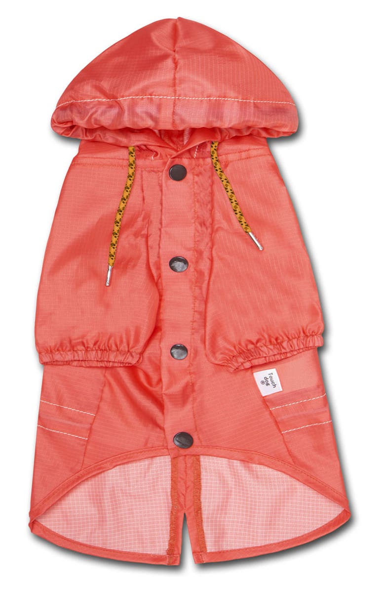 TOUCHDOG Split-Vent Designer Waterproof Dog Raincoat - Small, Alternate, color, Red