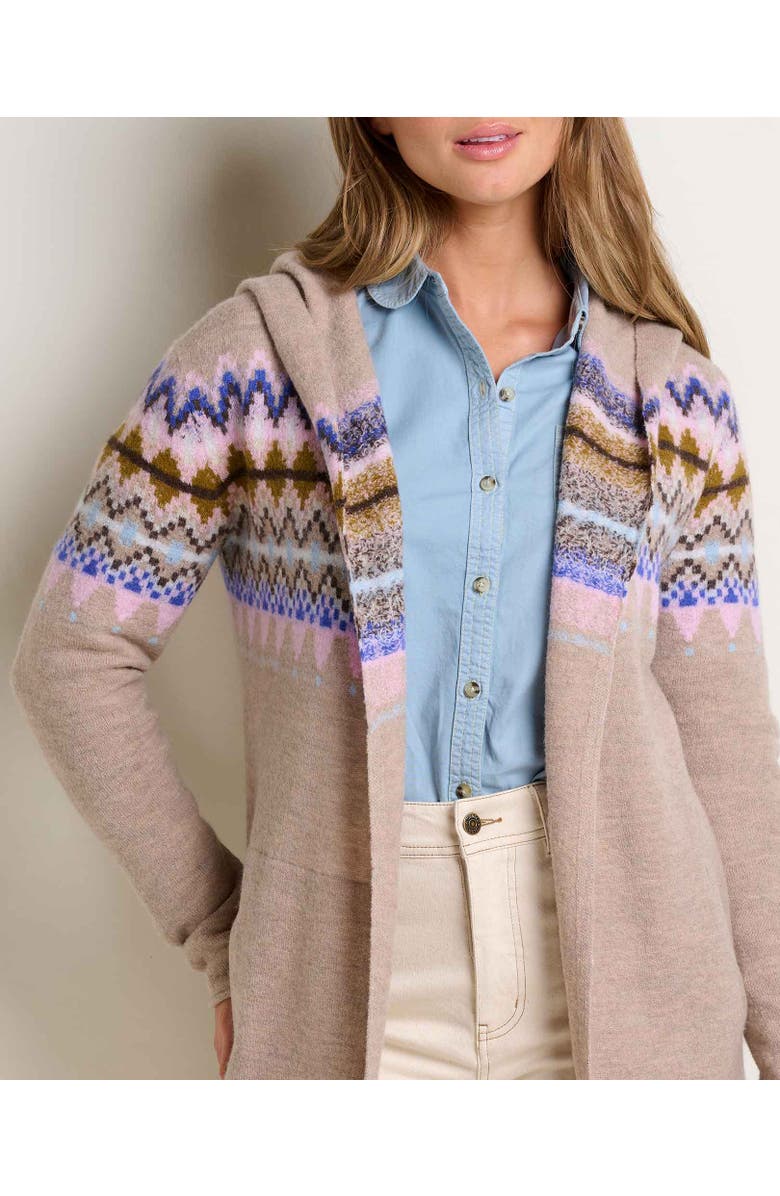 Toad & Co Merino Heartfelt Hoodie, Alternate, color, London Fog Fair Isle