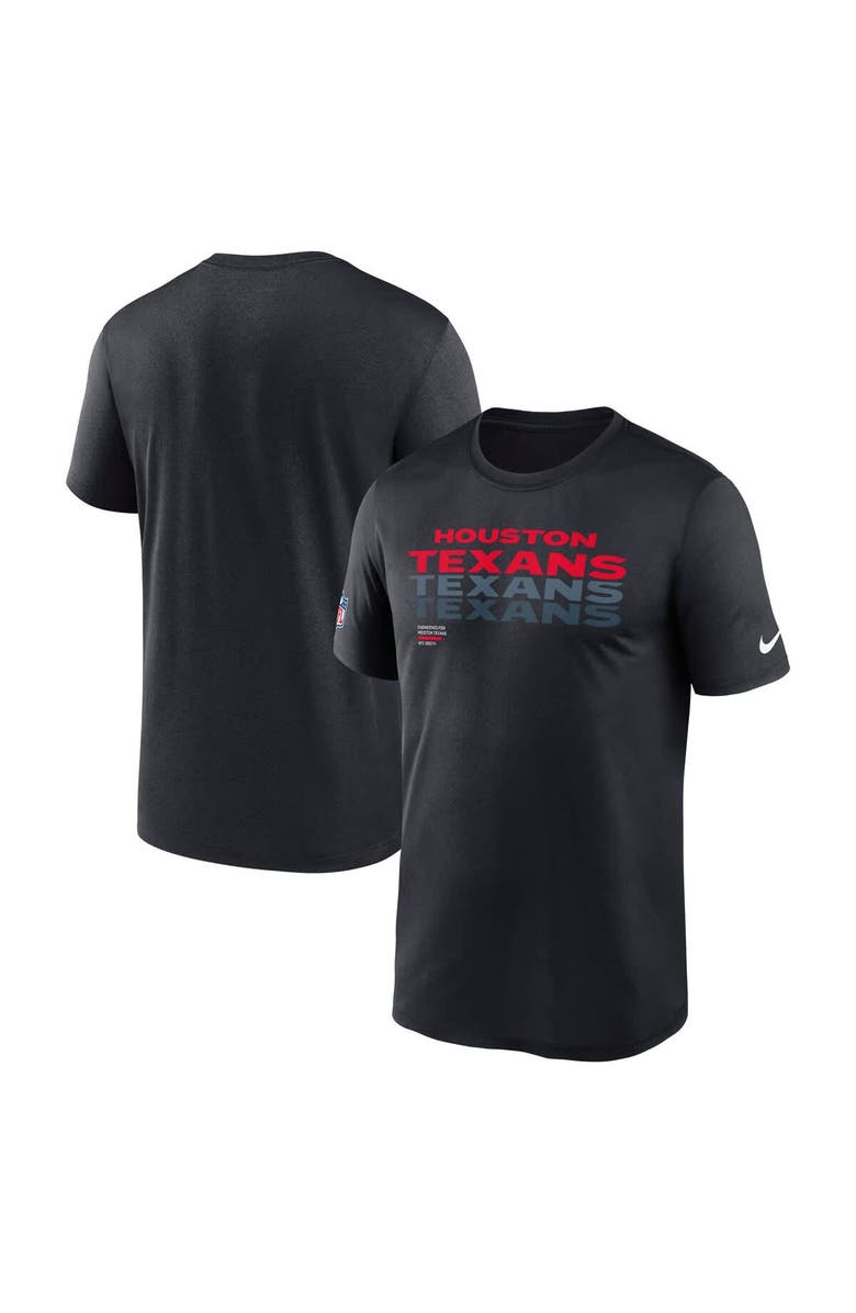 Nike Men's Nike Navy Houston Texans Wordmark Block Sideline Legend Performance T-Shirt, Main, color, Navy