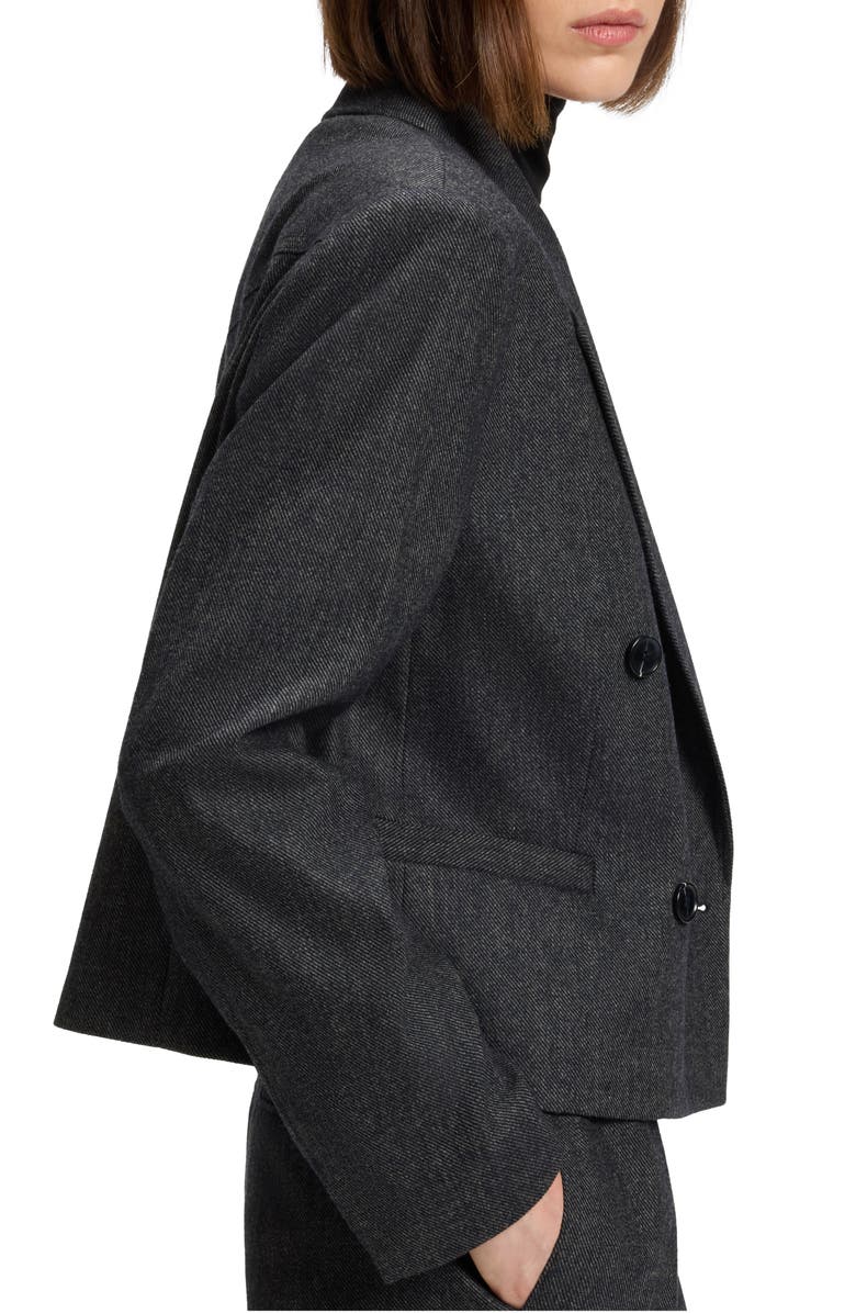 BOSS Orange Jafleni Crop Stretch Flannel Jacket, Alternate, color, Dark Blue