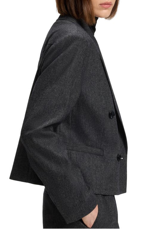 Hugo Boss Boss Orange Jafleni Crop Stretch Flannel Jacket In Gray