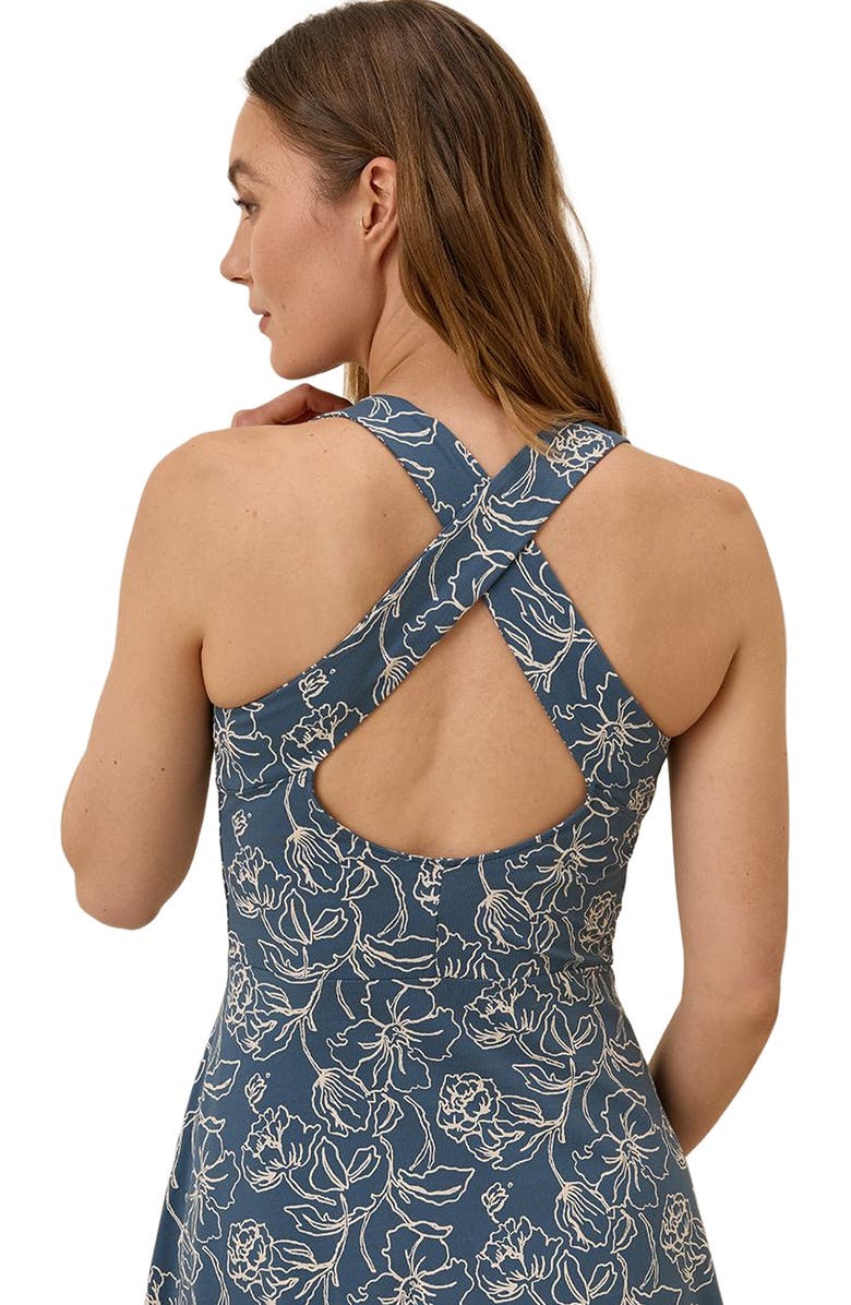 Pact Organic Cotton Fit & Flare Open Back Maxi Dress, Alternate, color, Looking Glass Floral