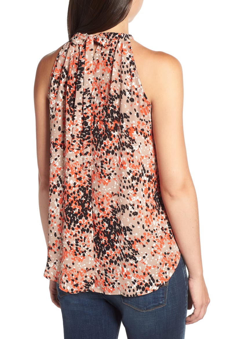 Gibson x Hi Sugarplum! Maroma Halter Top (Nordstrom Exclusive), Alternate, color, BEIGH RED BLACK DOT