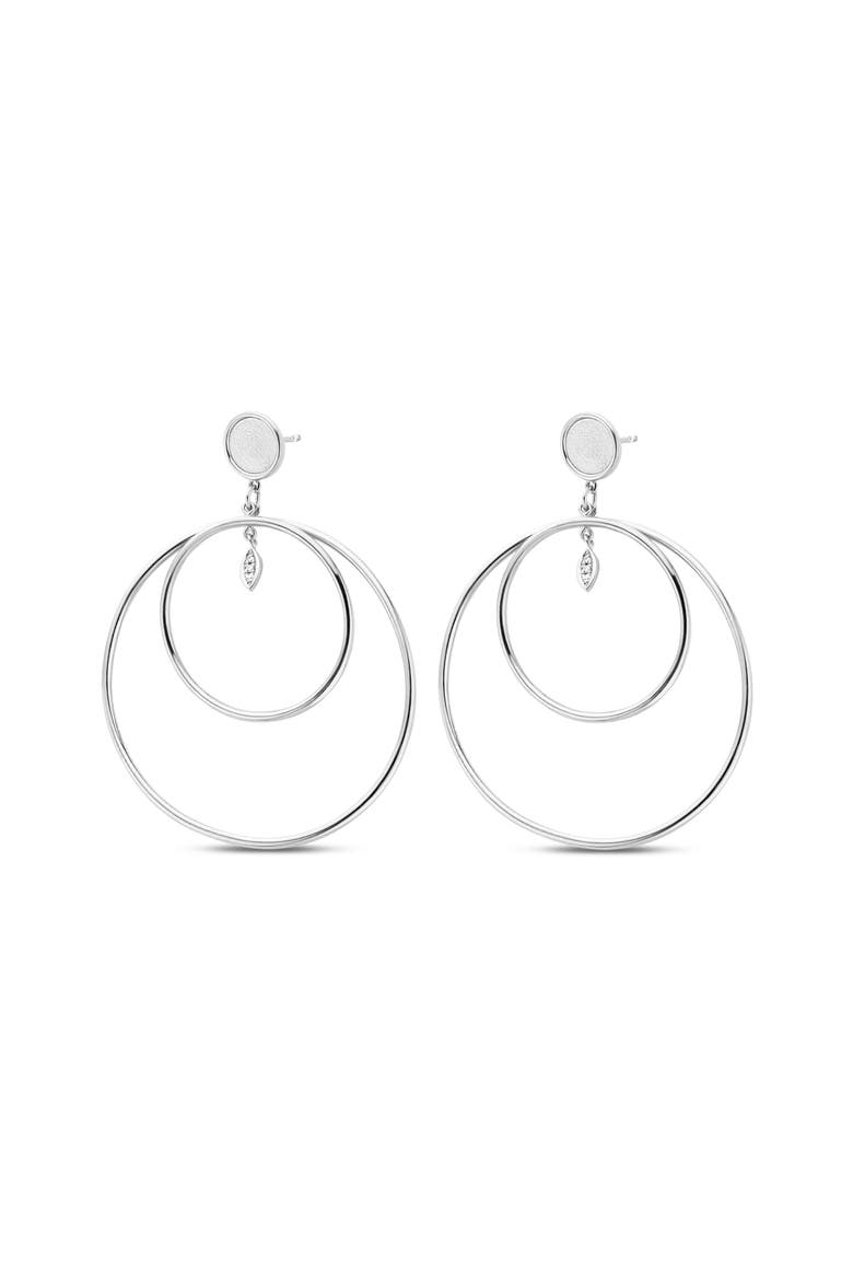 Bella Vita Diamond Hoops |  6 natural diamonds | 925 Sterling Silver | Earrings | Pin | White Rhodium, Main, color, White Rhodium