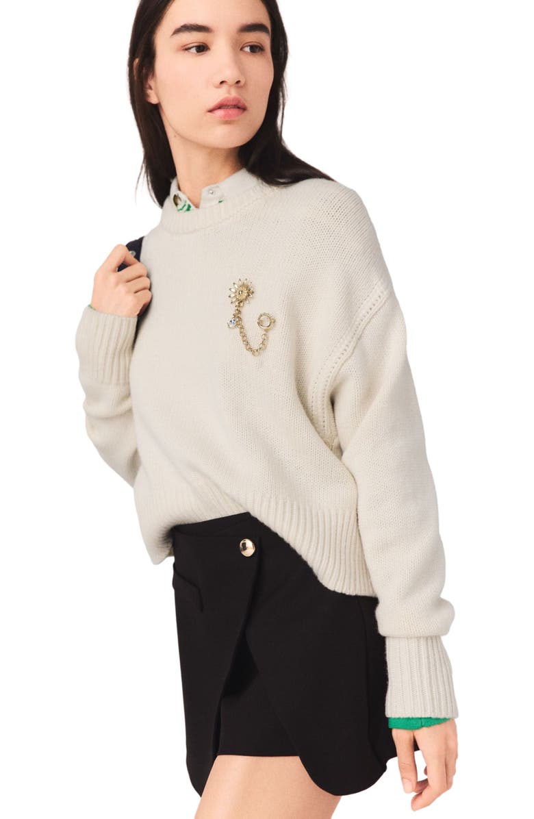 maje Layered-effect suit shorts, Alternate, color, Black