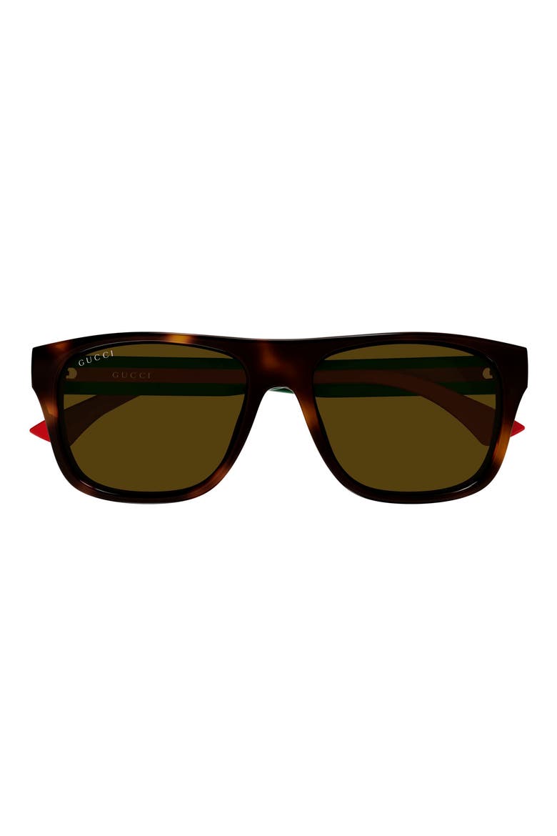 56mm Rectangular Sunglasses, Main, color, HAVANA