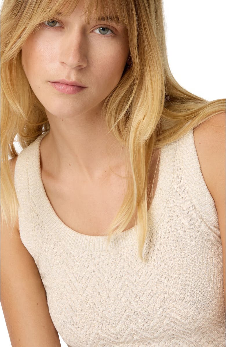 Missoni Cotton Blend Tank Top With Zigzag Pattern, Alternate, color, Beige