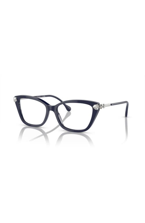 Swarovski 55mm Cat Eye Optical Glasses In Blue