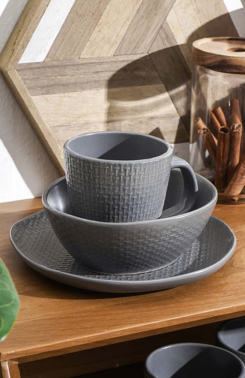 Stone Lain Abigail Stoneware 16-piece Dinnerware Set In Gray