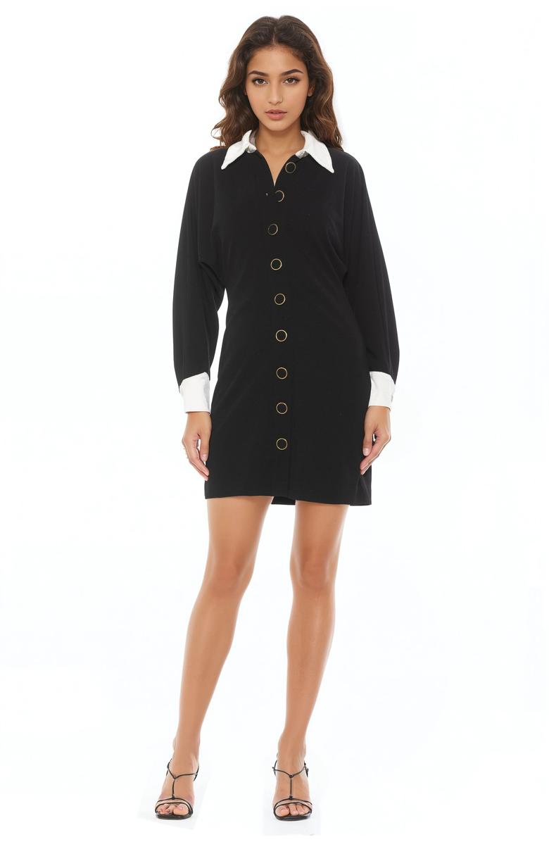 Alexia Admor Velvette Dress, Main, color, Black/Ivory